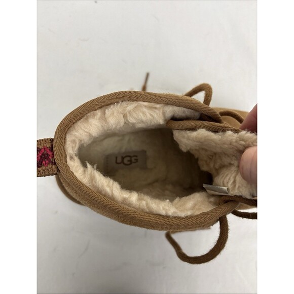 UGG Neumel Chukka Suede Ankle Boots 2 Inch Platform Womens 8 Chestnut - Picture 7 of 12